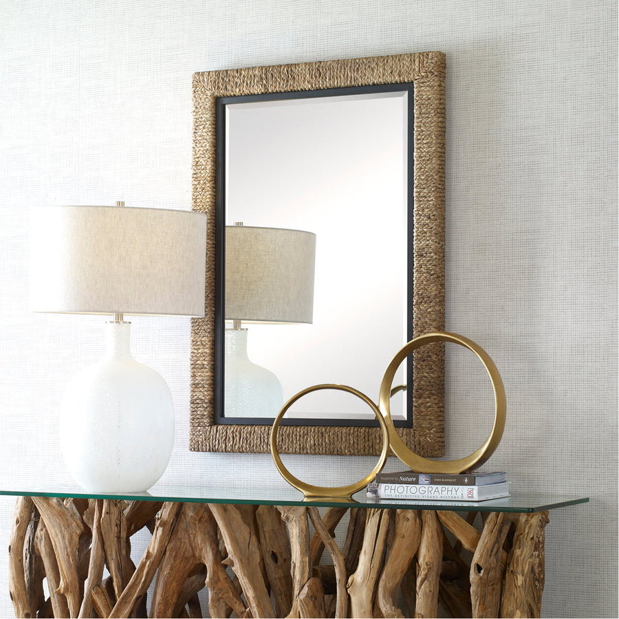 Uttermost Island Braided Straw Mirror