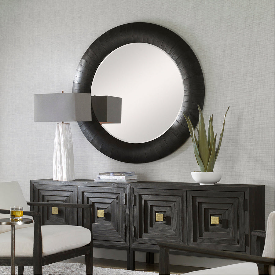 Uttermost Stockade Dark Round Mirror