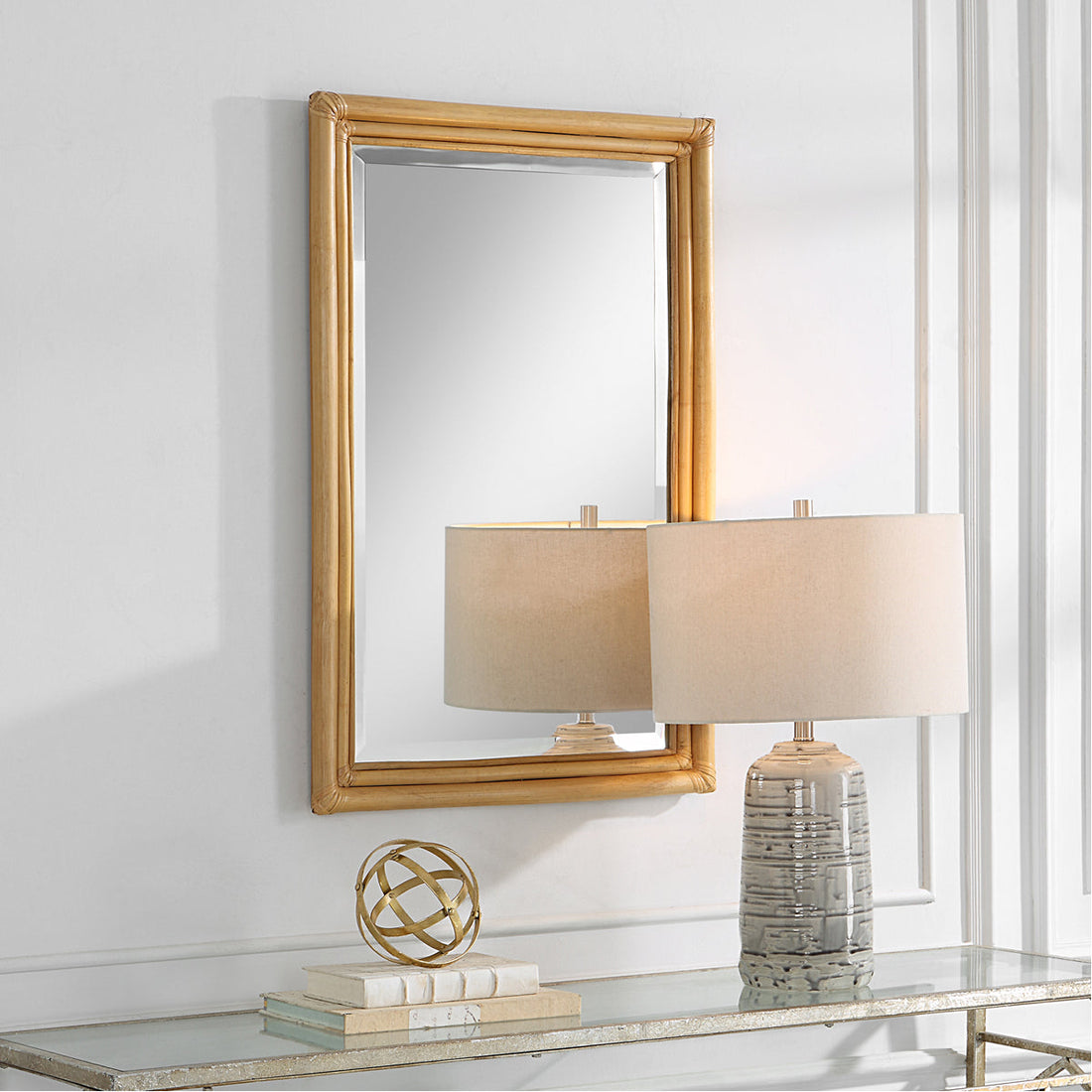 Uttermost Drift Away Rattan Mirror