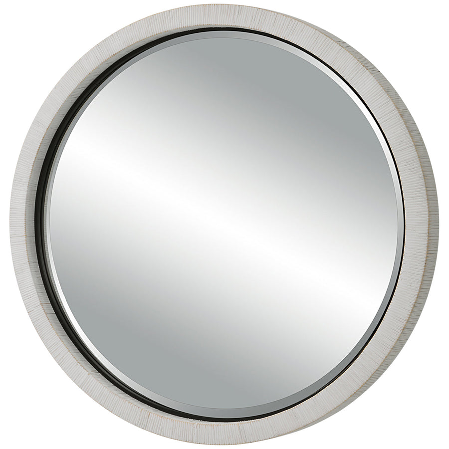 Uttermost Granada Whitewash Round Mirror