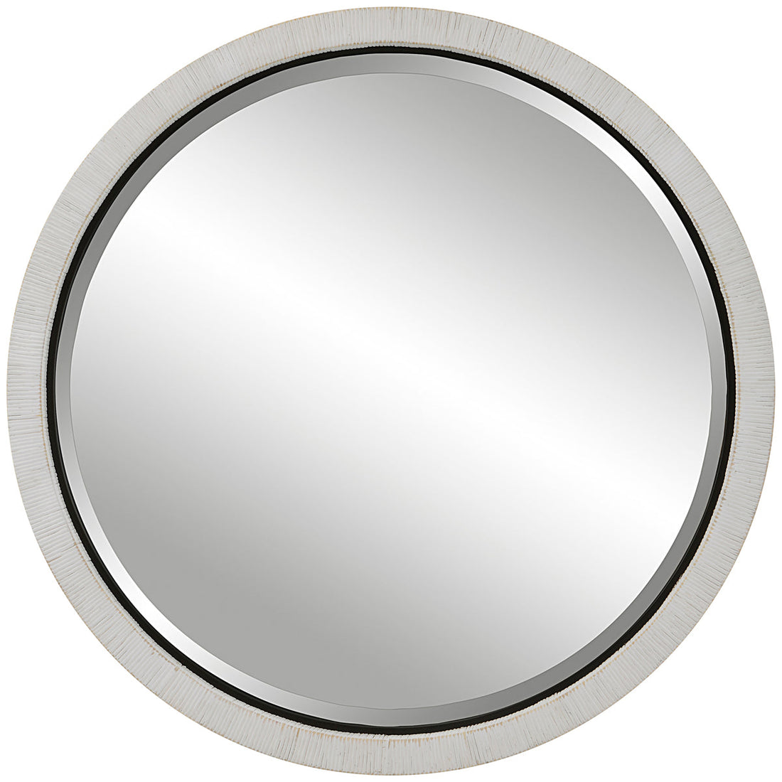 Uttermost Granada Whitewash Round Mirror