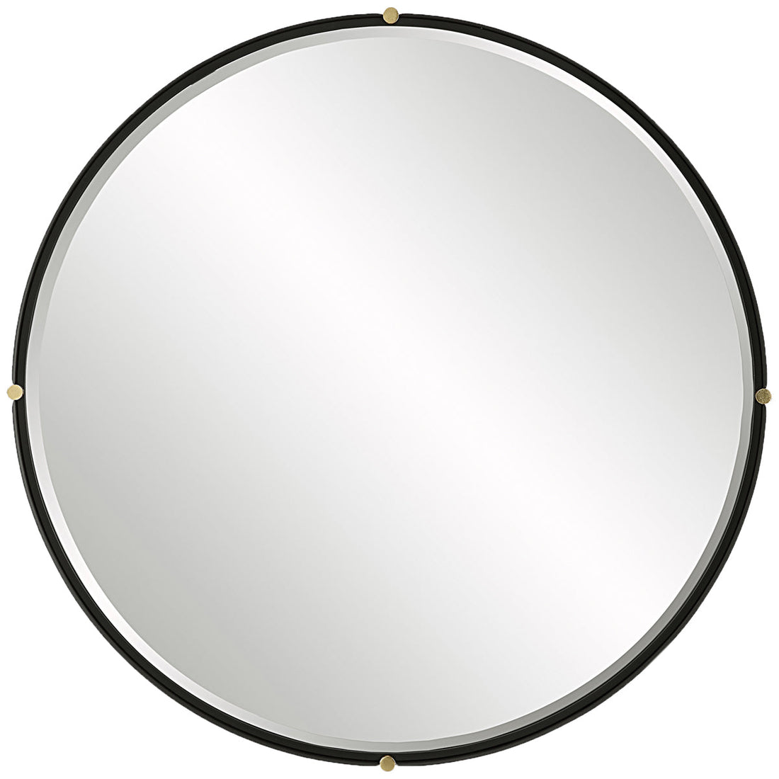 Uttermost Bonded Round Black Mirror