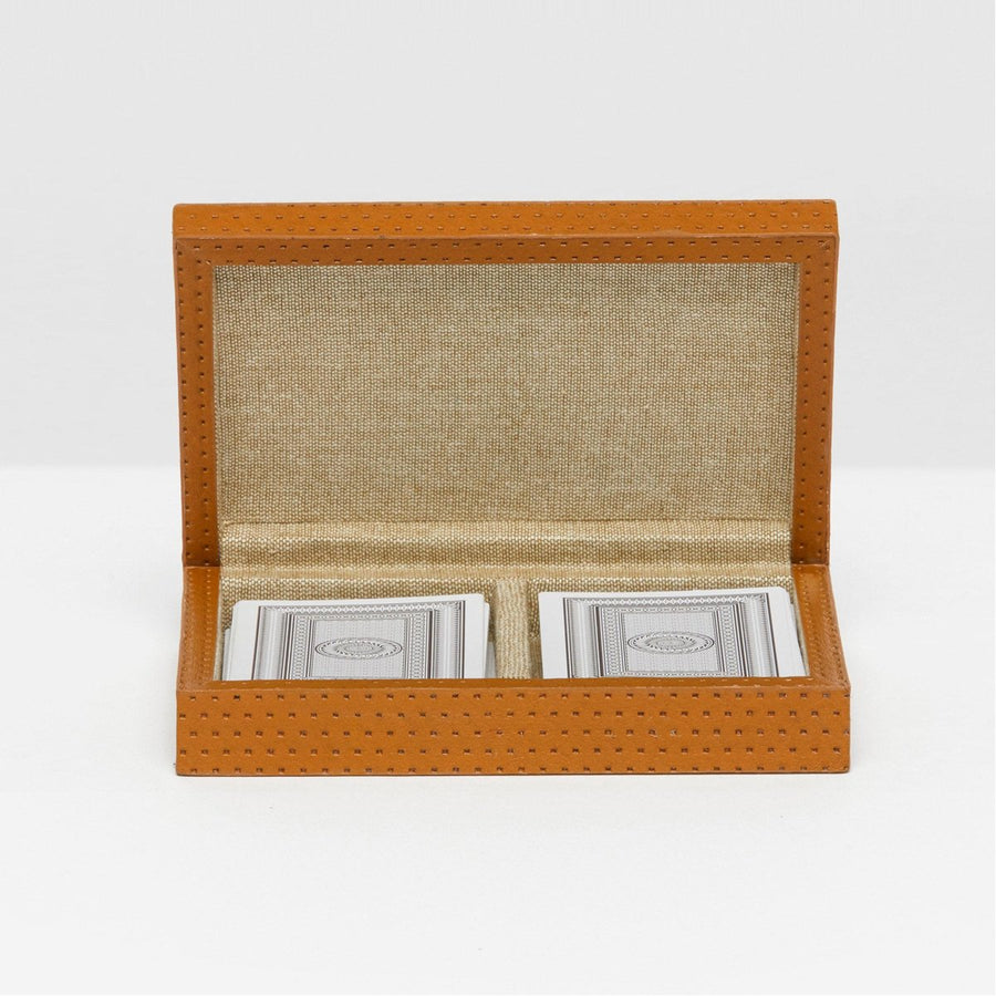 Pigeon and Poodle Monza Perforated Full-Grain Leather Card Box Set