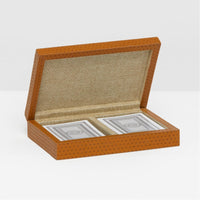 Pigeon and Poodle Monza Perforated Full-Grain Leather Card Box Set