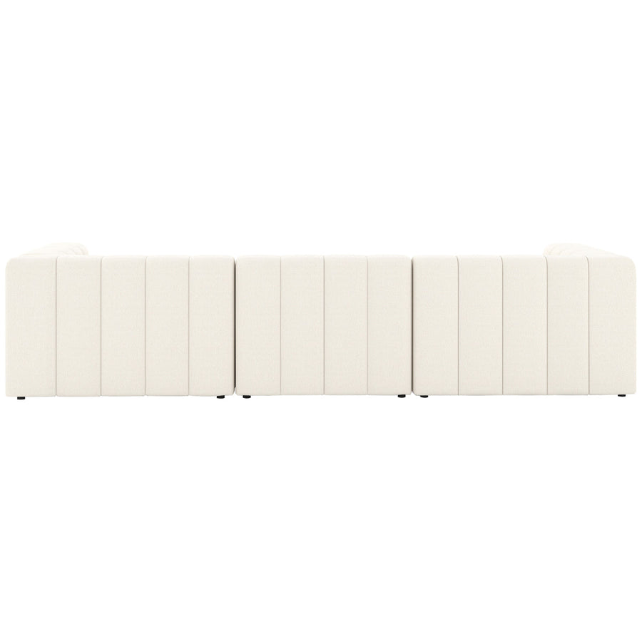 Four Hands Grayson Langham Channeled 3-Piece Cloud Sectional with Ottoman