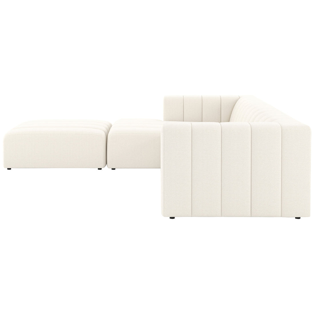 Four Hands Grayson Langham Channeled 3-Piece Cloud Sectional with Ottoman