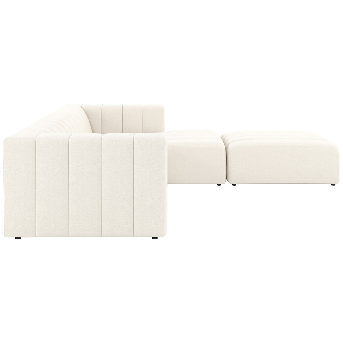 Four Hands Grayson Langham Channeled 3-Piece Cloud Sectional with Ottoman