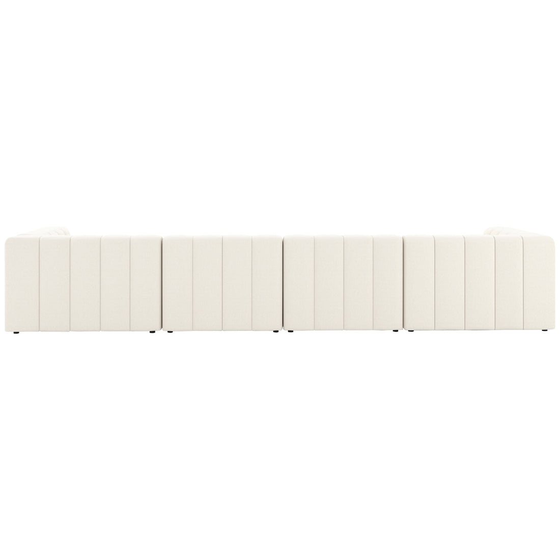 Four Hands Grayson Langham Channeled 4-Piece Cloud Sectional with Ottoman