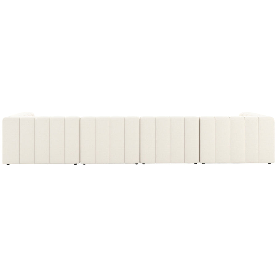 Four Hands Grayson Langham Channeled 4-Piece Cloud Sectional with Ottoman