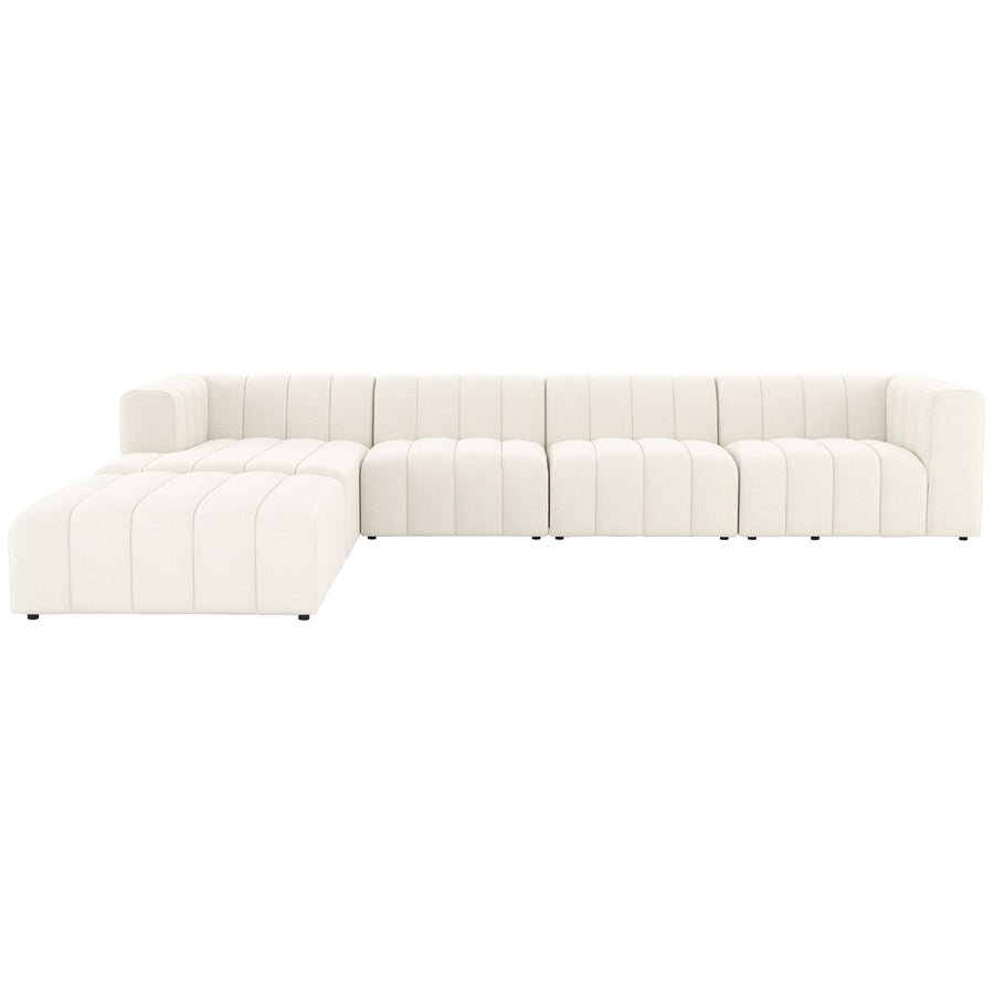 Four Hands Grayson Langham Channeled 4-Piece Cloud Sectional with Ottoman