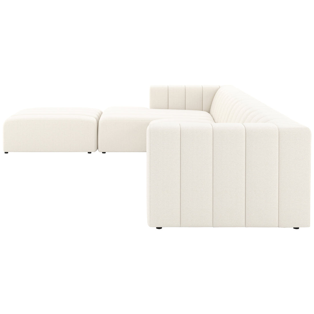 Four Hands Grayson Langham Channeled 4-Piece Cloud Sectional with Ottoman