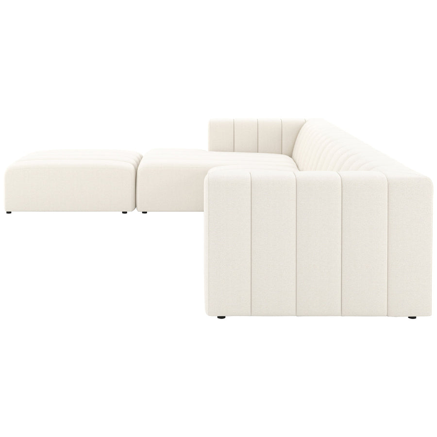 Four Hands Grayson Langham Channeled 4-Piece Cloud Sectional with Ottoman