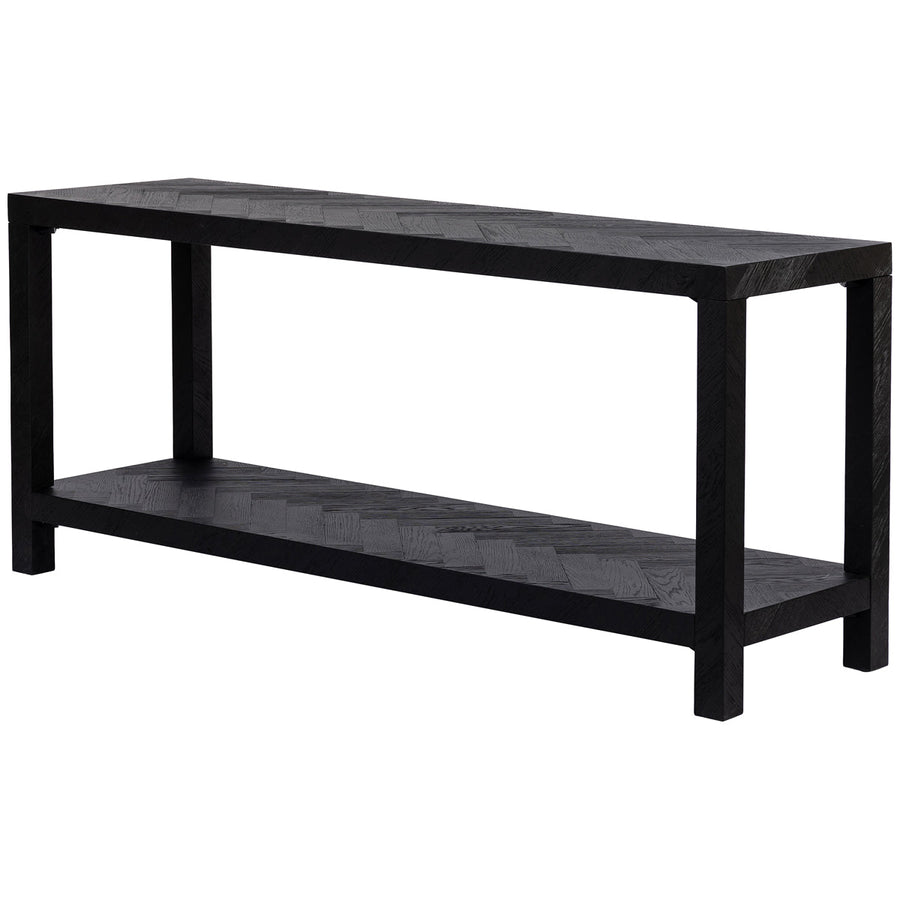 Four Hands Irondale Lamar Console Table - Drifted Matte Black Veneer