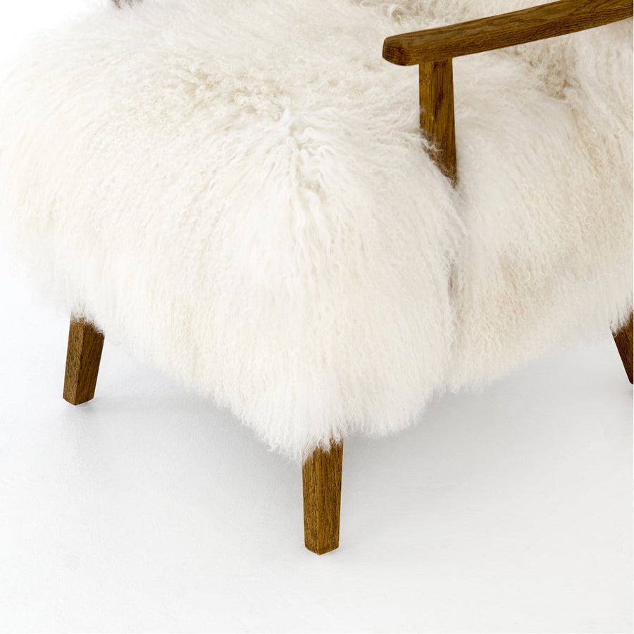 Four Hands Irondale Ashland Armchair - Mongolia Cream Fur