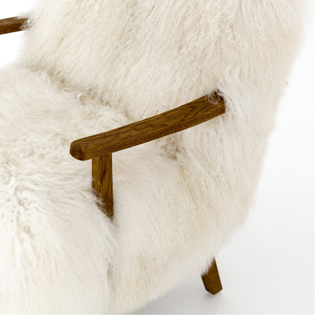 Four Hands Irondale Ashland Armchair - Mongolia Cream Fur