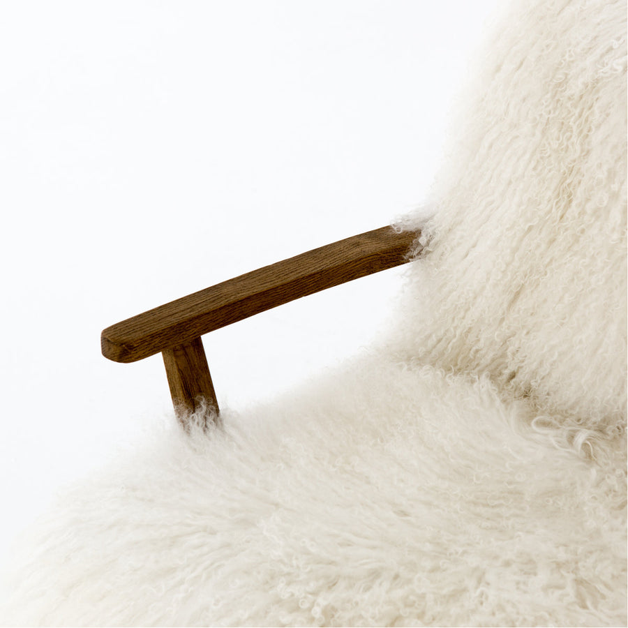 Four Hands Irondale Ashland Armchair - Mongolia Cream Fur