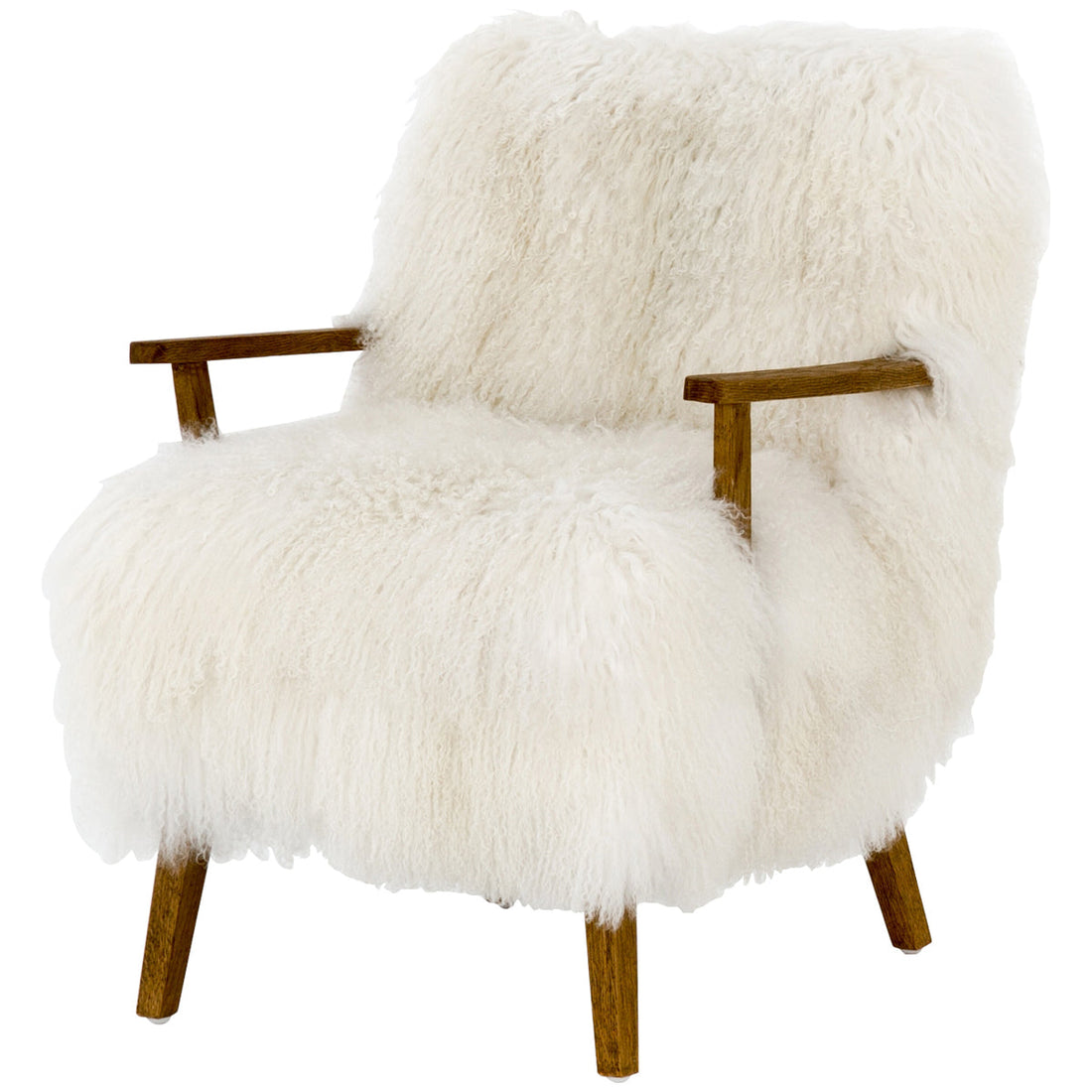 Four Hands Irondale Ashland Armchair - Mongolia Cream Fur