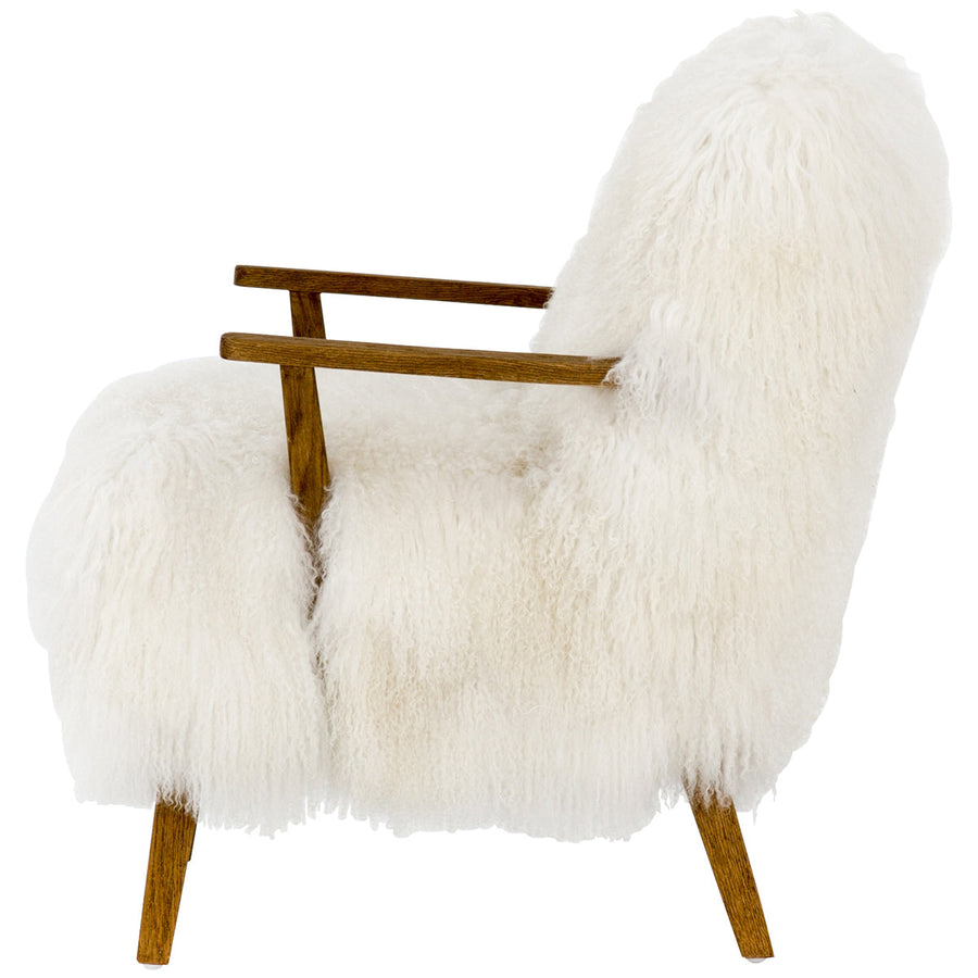 Four Hands Irondale Ashland Armchair - Mongolia Cream Fur