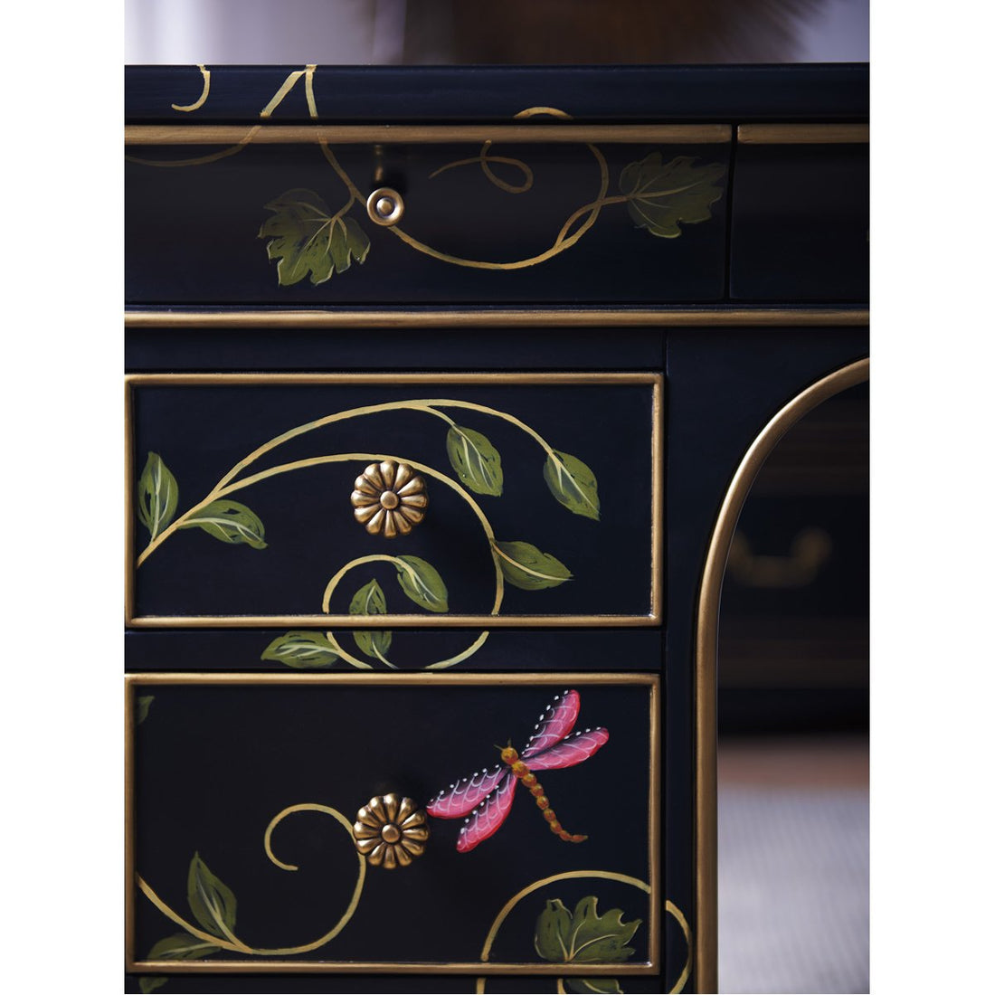 Sligh Studio Designs Enchantment Hand-Painted Double Pedestal Desk