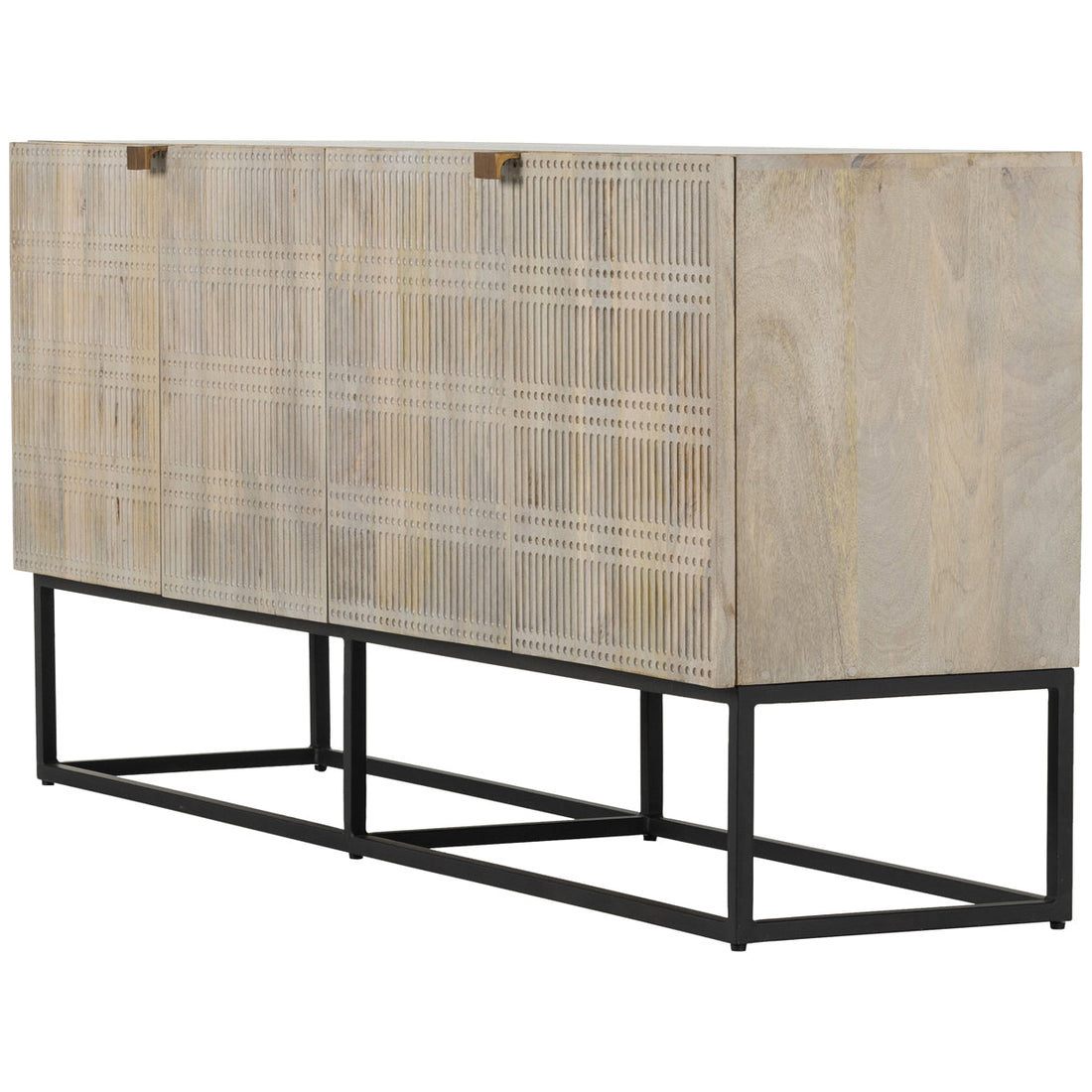 Four Hands Aiden Kelby Sideboard - Light Wash Carved Mango