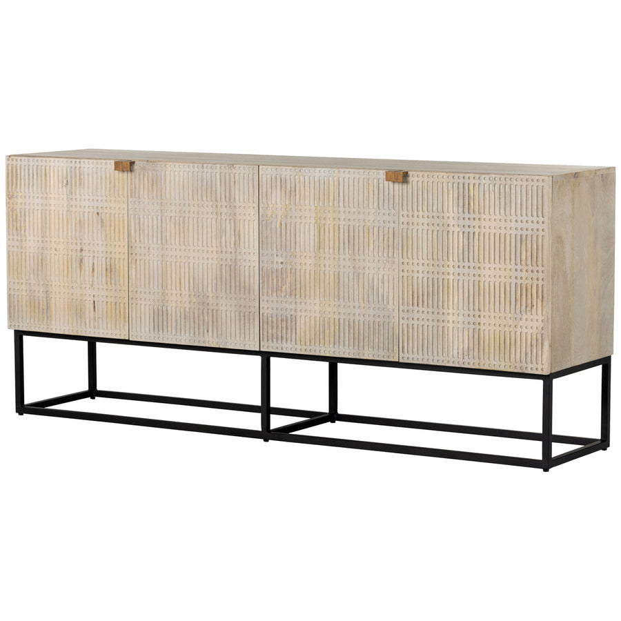 Four Hands Aiden Kelby Sideboard - Light Wash Carved Mango