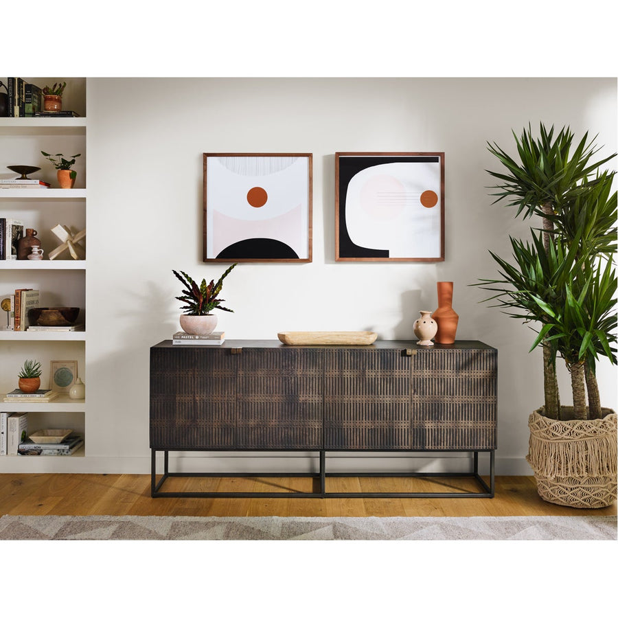 Four Hands Aiden Kelby Sideboard - Carved Vintage Brown