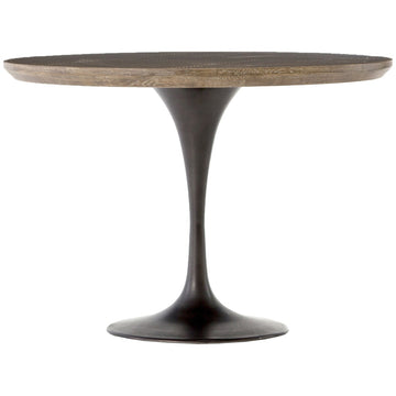 Four Hands Hughes Powell Dining Table - Bright Brass Clad