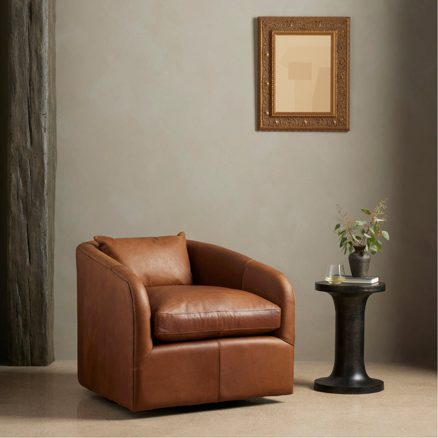 Four Hands Kensington Topanga Leather Swivel Chair