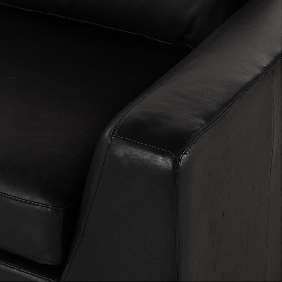 Four Hands Centrale Colt 98-Inch Leather Sofa - Heirloom Black