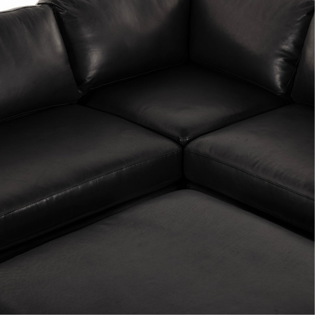 Four Hands Centrale Colt 3-Piece Heirloom Black Sectional with Ottoman