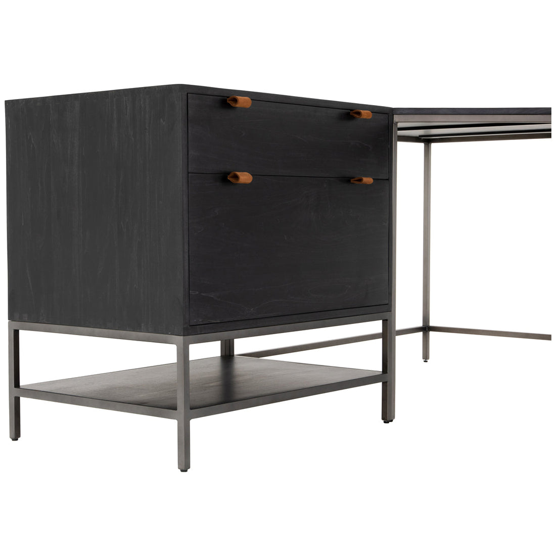 Four Hands Fulton Trey Desk System with Filing Cabinet