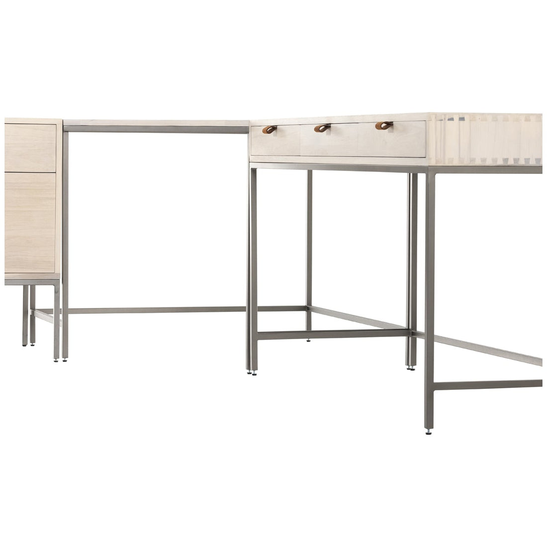 Four Hands Fulton Trey Desk System with Filing Credenza