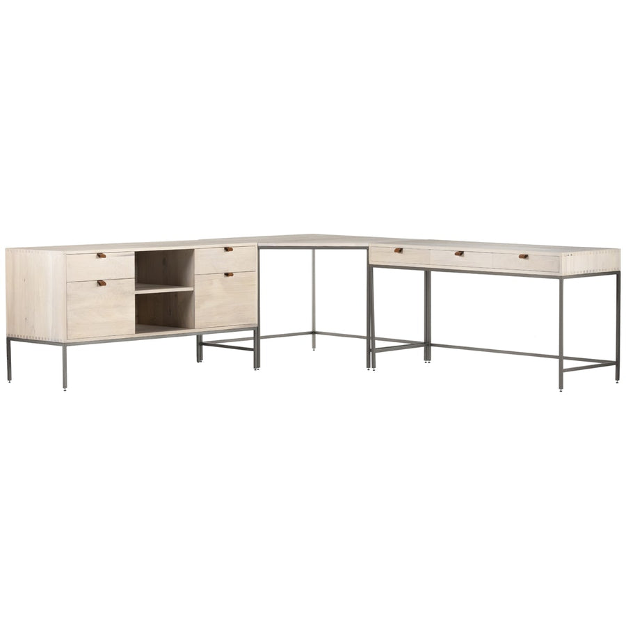 Four Hands Fulton Trey Desk System with Filing Credenza