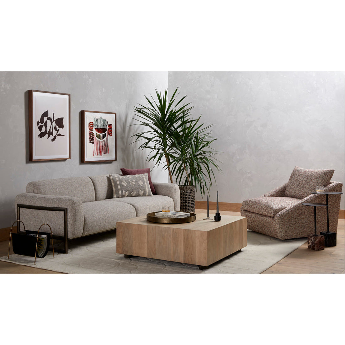 Four Hands Wesson Hudson Square Coffee Table - Ashen Walnut