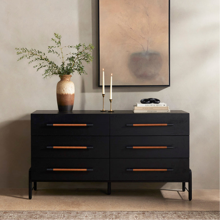 Four Hands Filmore Rosedale 6-Drawer Dresser - Ebony Oak