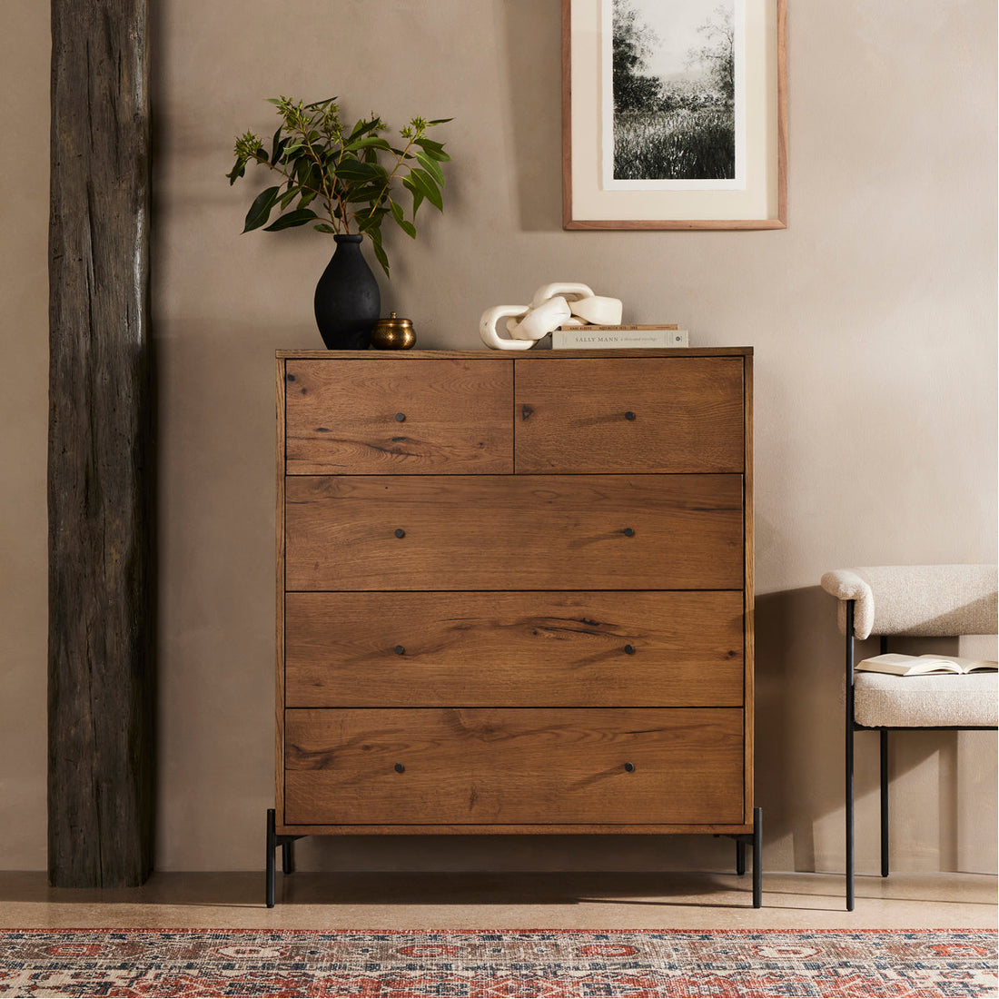 Four Hands Haiden Eaton 5-Drawer Dresser - Amber Oak Resin