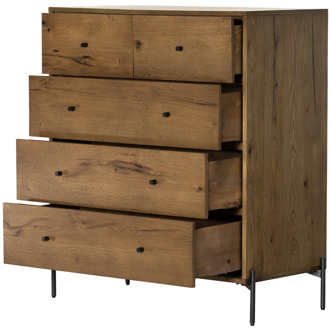 Four Hands Haiden Eaton 5-Drawer Dresser - Amber Oak Resin