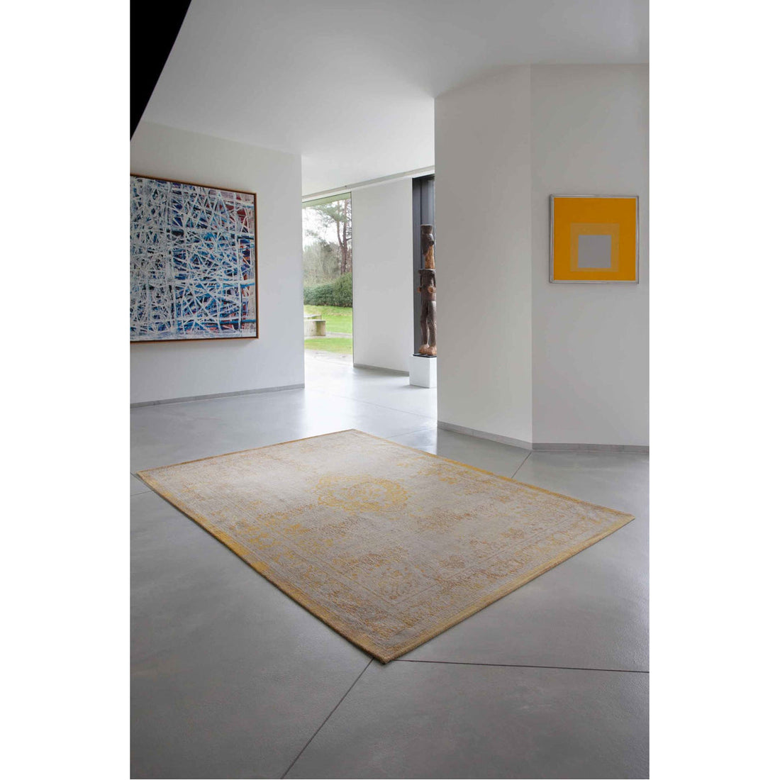 Louis de Poortere Fading World Medallion 9062 Grey Yellow Rug