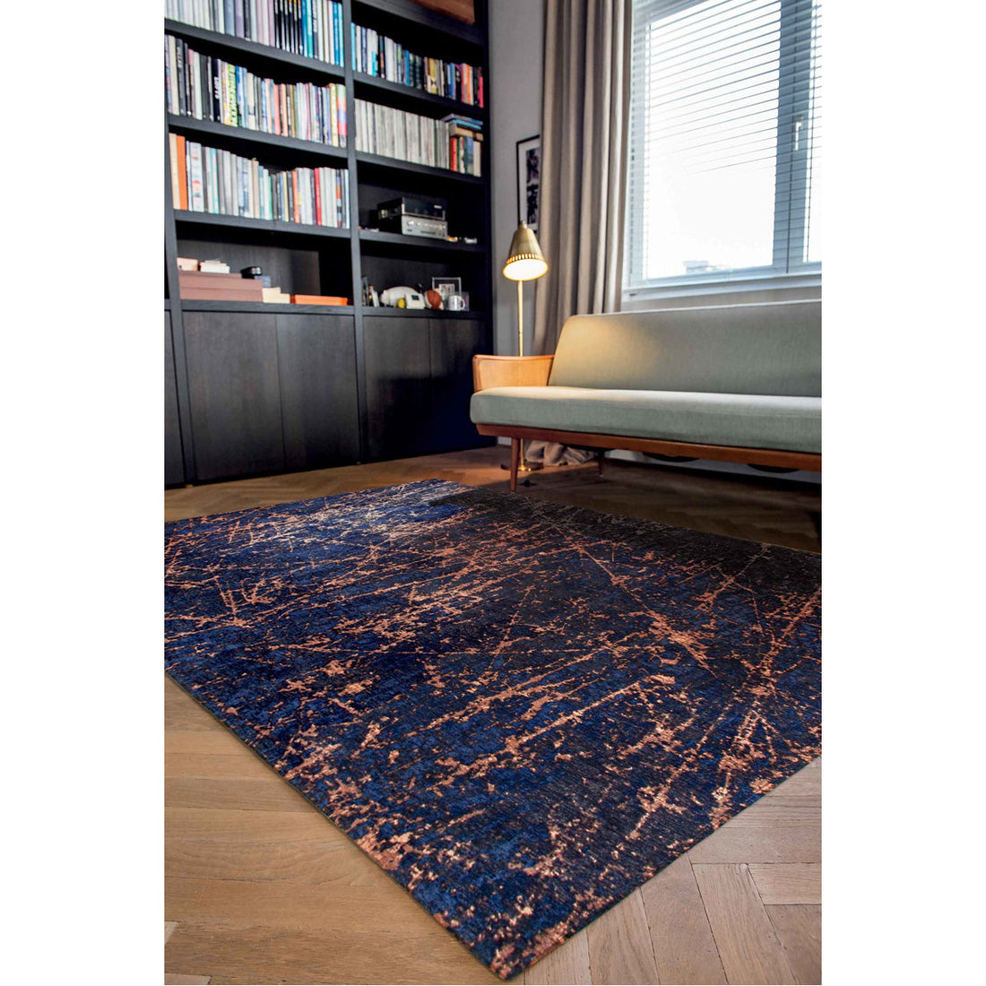 Louis de Poortere Mad Men Stellar 9217 Blue Star Rug