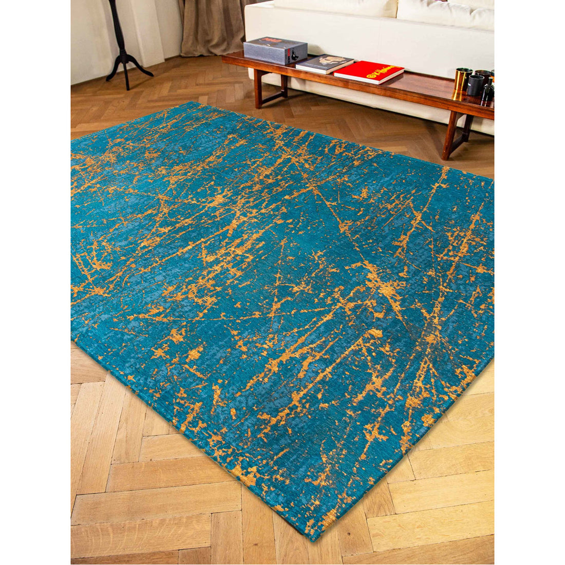 Louis de Poortere Mad Men Stellar 9218 Lightning Turquoise Rug