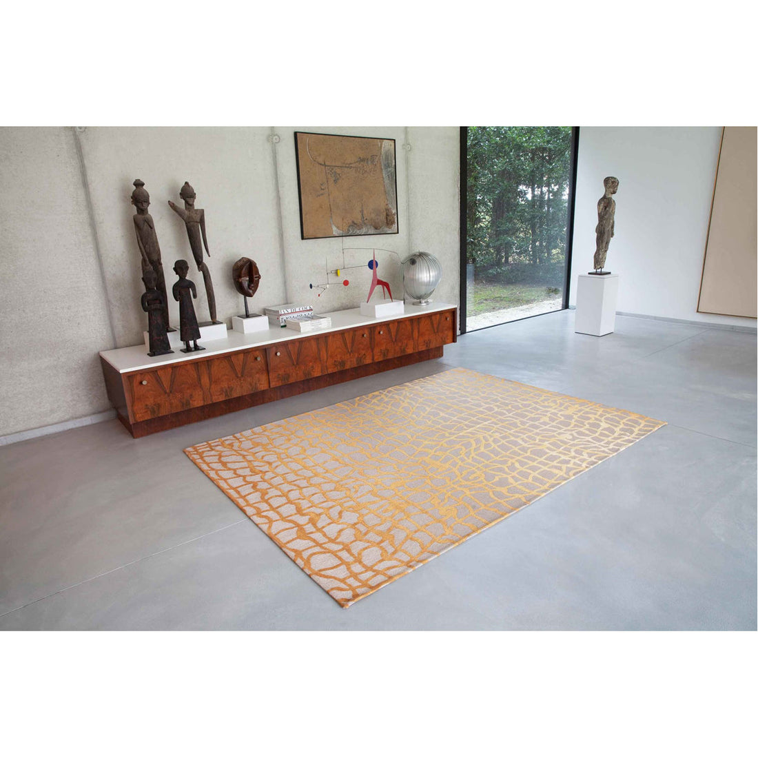 Louis de Poortere Mad Men Dedalo 9205 Yellow Scarab Rug