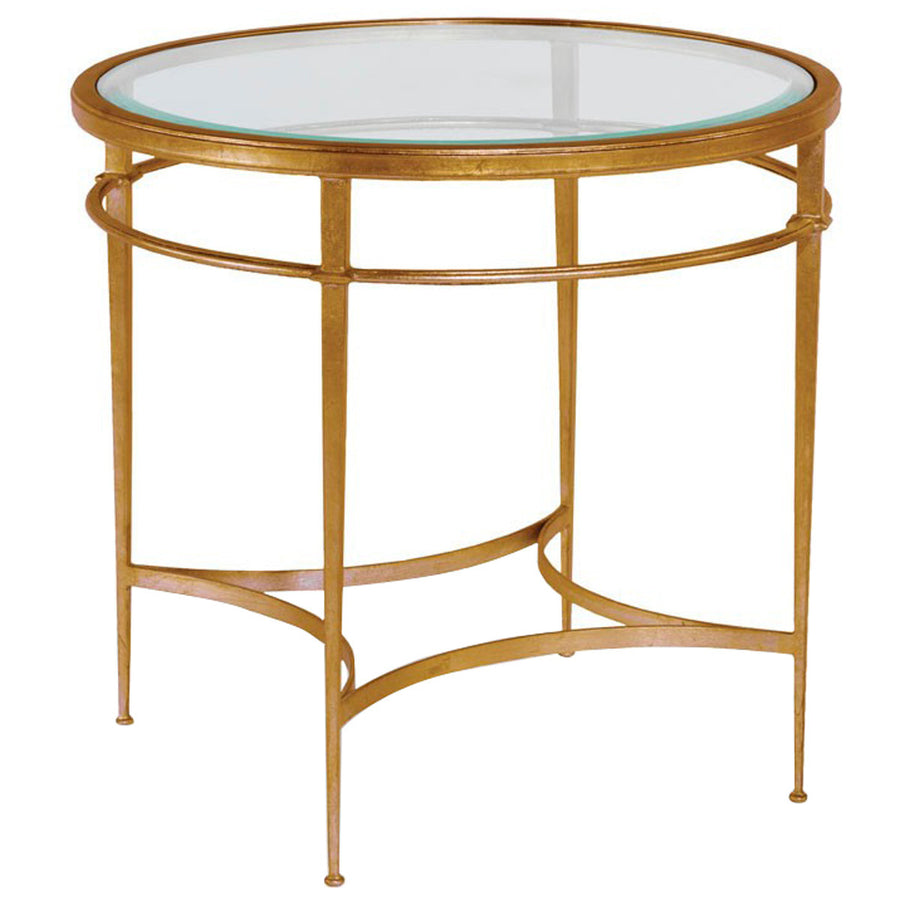 Woodbridge Furniture Glass Top Madeline Round Side Table