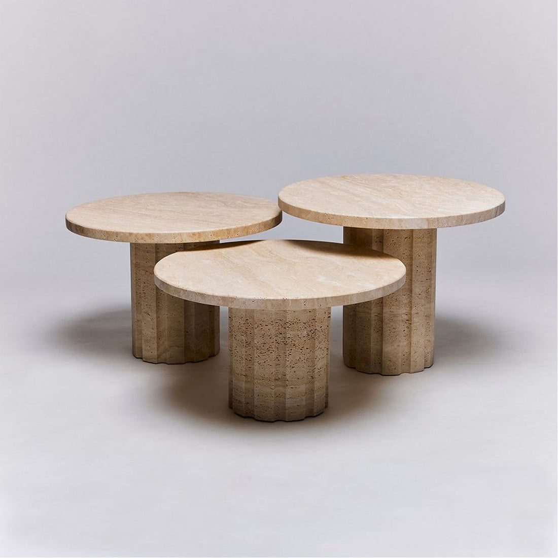 Interlude Home Amerigo Bunching Tables - Travertine