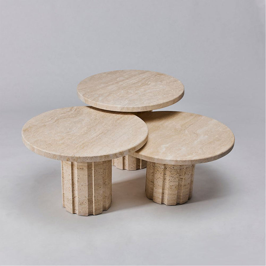 Interlude Home Amerigo Bunching Tables - Travertine