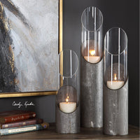 Uttermost Karter Iron & Glass Candleholders, 3-Piece Set