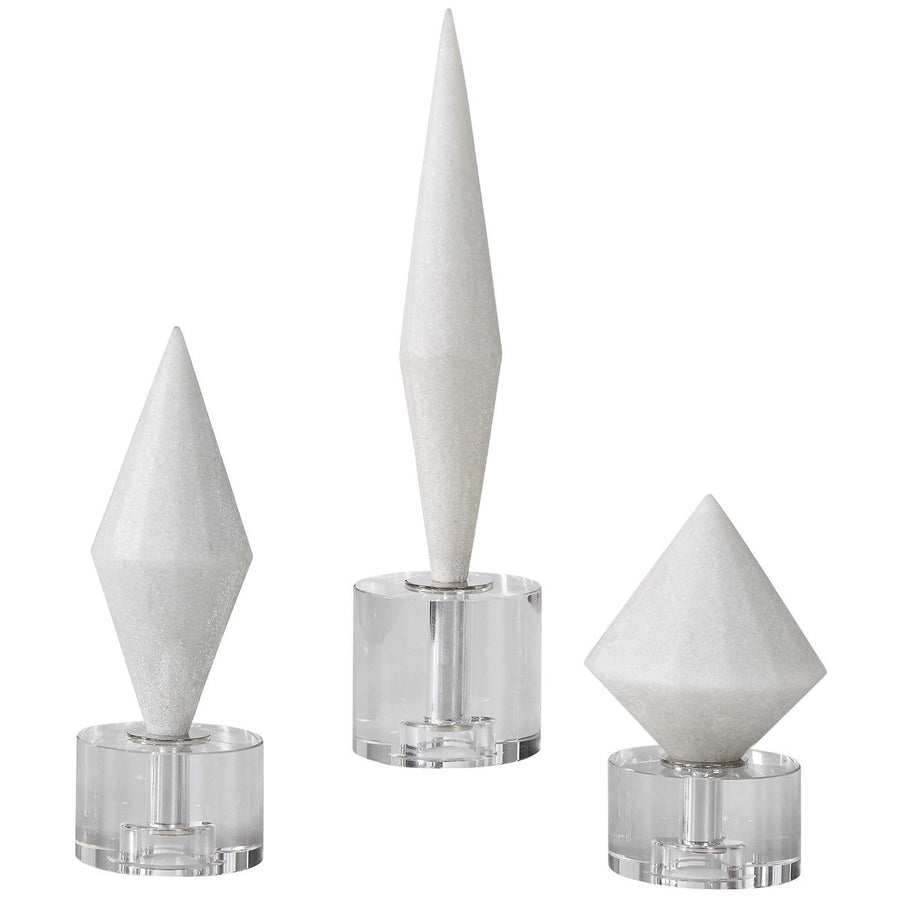 Uttermost Alize White Stone Sculptures, 3-Piece Set