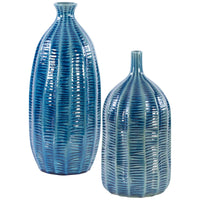 Uttermost Bixby Blue Vases, 2-Piece Set