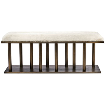 Interlude Home Celeste Bench - Ivory