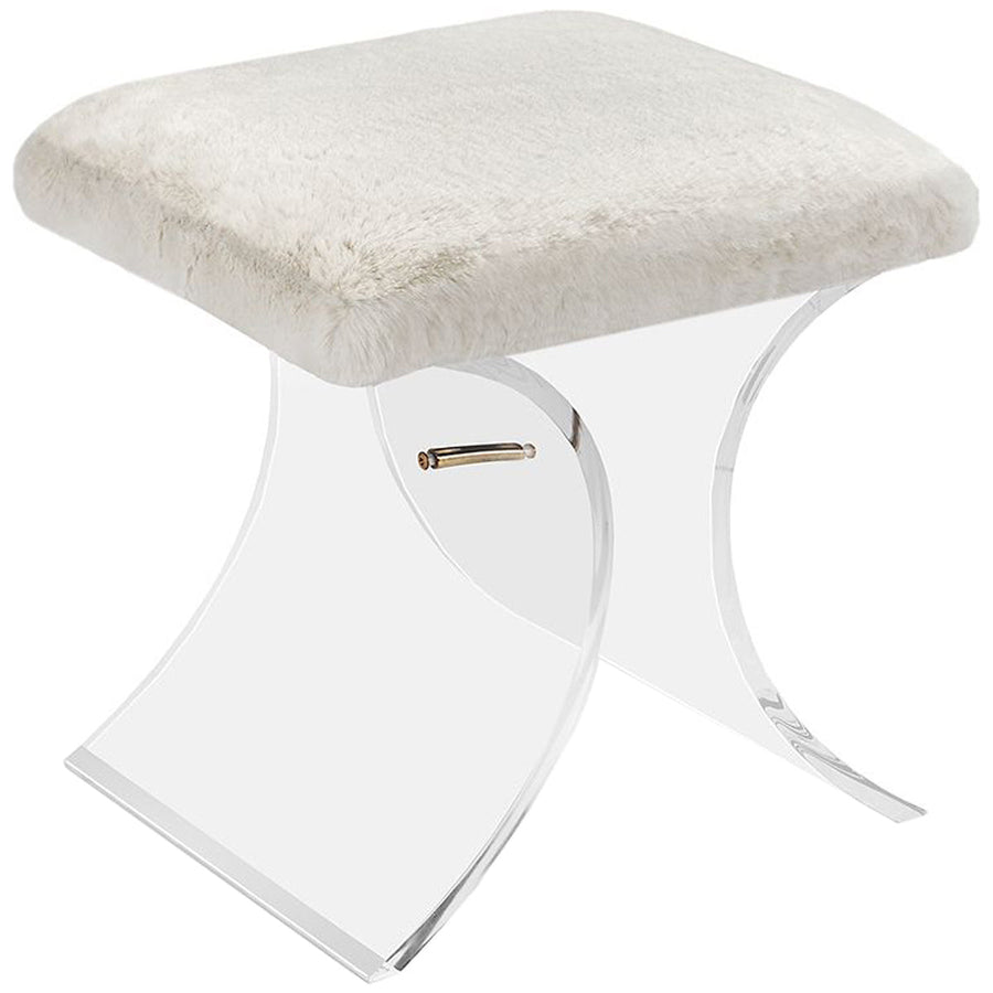 Interlude Home Serena Stool - Ivory