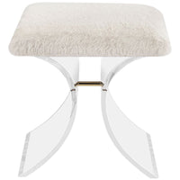 Interlude Home Serena Stool - Ivory